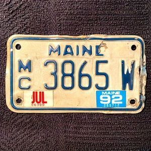 Vintage Motorcycle License Plate 1980-1982
